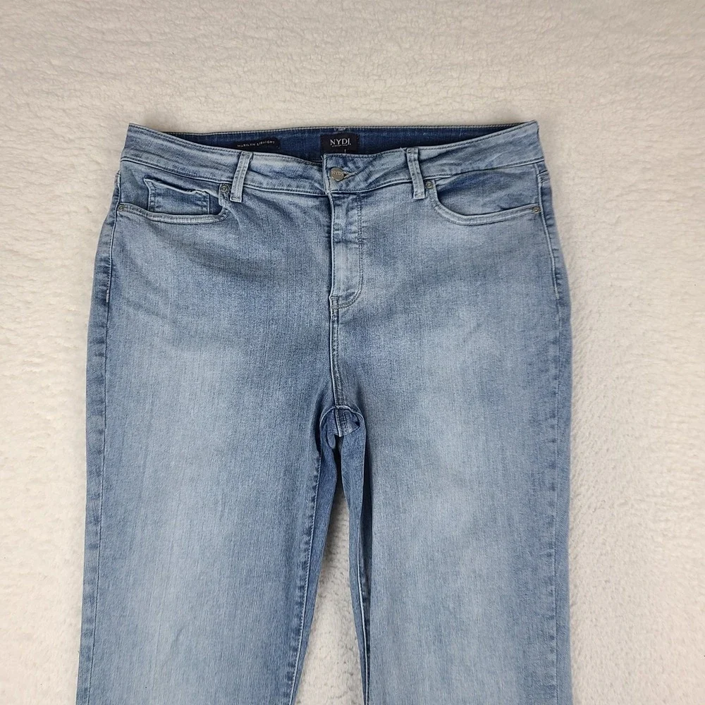 Not Your Daughter Jeans Womens 16 Blue Marilyn Straight Light Wash NYDJ HEMMED